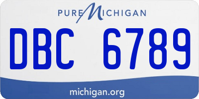 MI license plate DBC6789