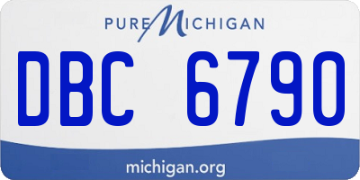 MI license plate DBC6790