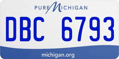 MI license plate DBC6793