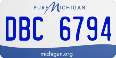 MI license plate DBC6794