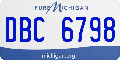 MI license plate DBC6798