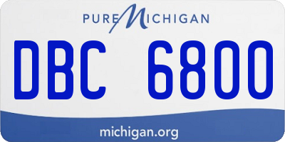 MI license plate DBC6800