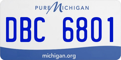 MI license plate DBC6801