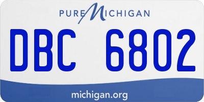 MI license plate DBC6802