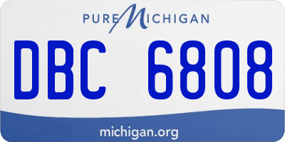 MI license plate DBC6808