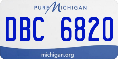 MI license plate DBC6820