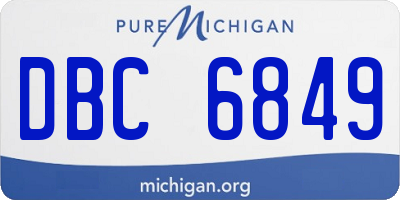 MI license plate DBC6849