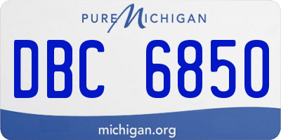 MI license plate DBC6850