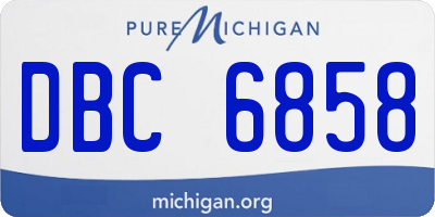 MI license plate DBC6858