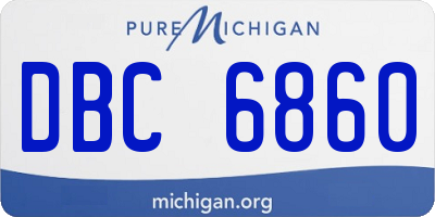 MI license plate DBC6860