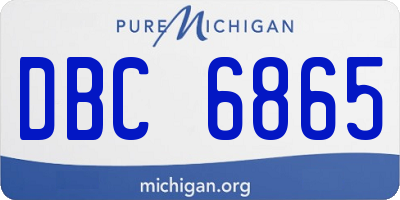 MI license plate DBC6865