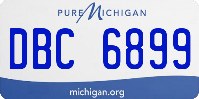 MI license plate DBC6899