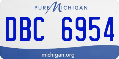 MI license plate DBC6954