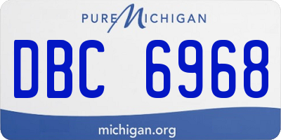 MI license plate DBC6968