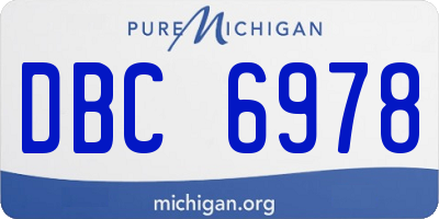 MI license plate DBC6978