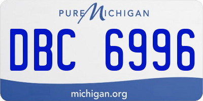 MI license plate DBC6996