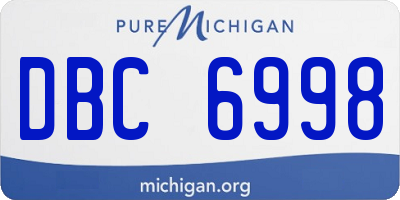 MI license plate DBC6998