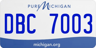 MI license plate DBC7003