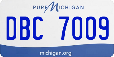 MI license plate DBC7009