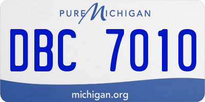 MI license plate DBC7010