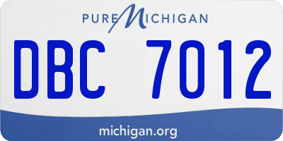 MI license plate DBC7012