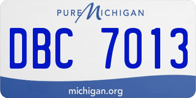 MI license plate DBC7013