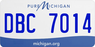 MI license plate DBC7014