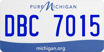 MI license plate DBC7015
