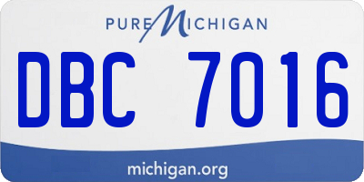 MI license plate DBC7016