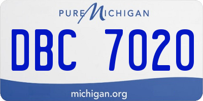 MI license plate DBC7020