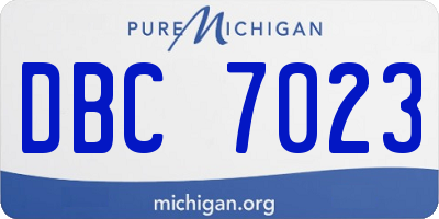 MI license plate DBC7023