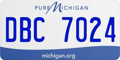 MI license plate DBC7024