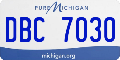 MI license plate DBC7030