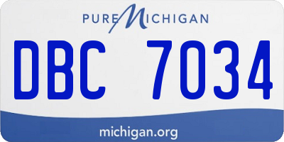 MI license plate DBC7034