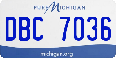 MI license plate DBC7036