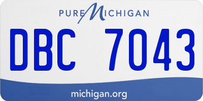MI license plate DBC7043