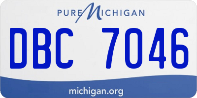 MI license plate DBC7046