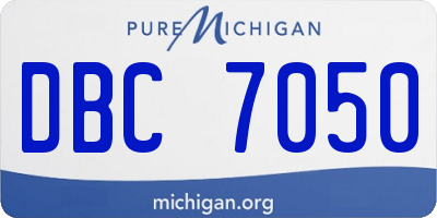 MI license plate DBC7050