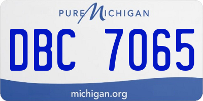 MI license plate DBC7065
