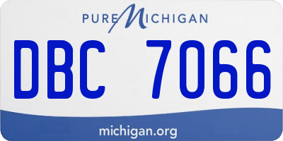 MI license plate DBC7066