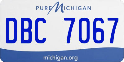 MI license plate DBC7067