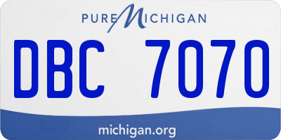 MI license plate DBC7070