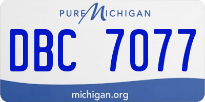 MI license plate DBC7077