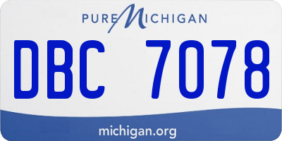 MI license plate DBC7078