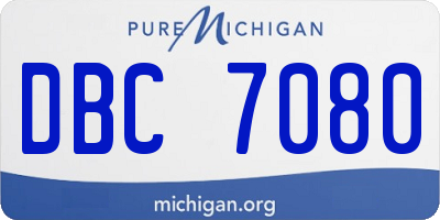MI license plate DBC7080