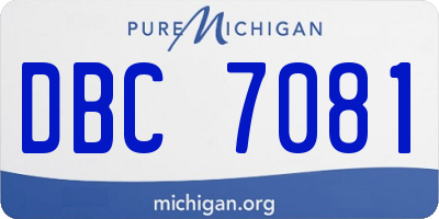 MI license plate DBC7081