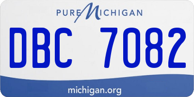 MI license plate DBC7082