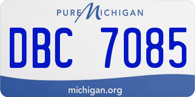 MI license plate DBC7085
