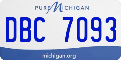 MI license plate DBC7093