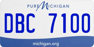 MI license plate DBC7100